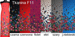 Wzór karpacki rosnący tkanina ludowa krepa 6 kolorów
